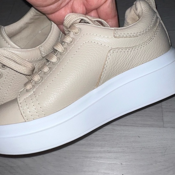 Zara Beige Nude Faux Leather Platform Sneakers - Size 6 (EU 36) - Picture 5 of 11